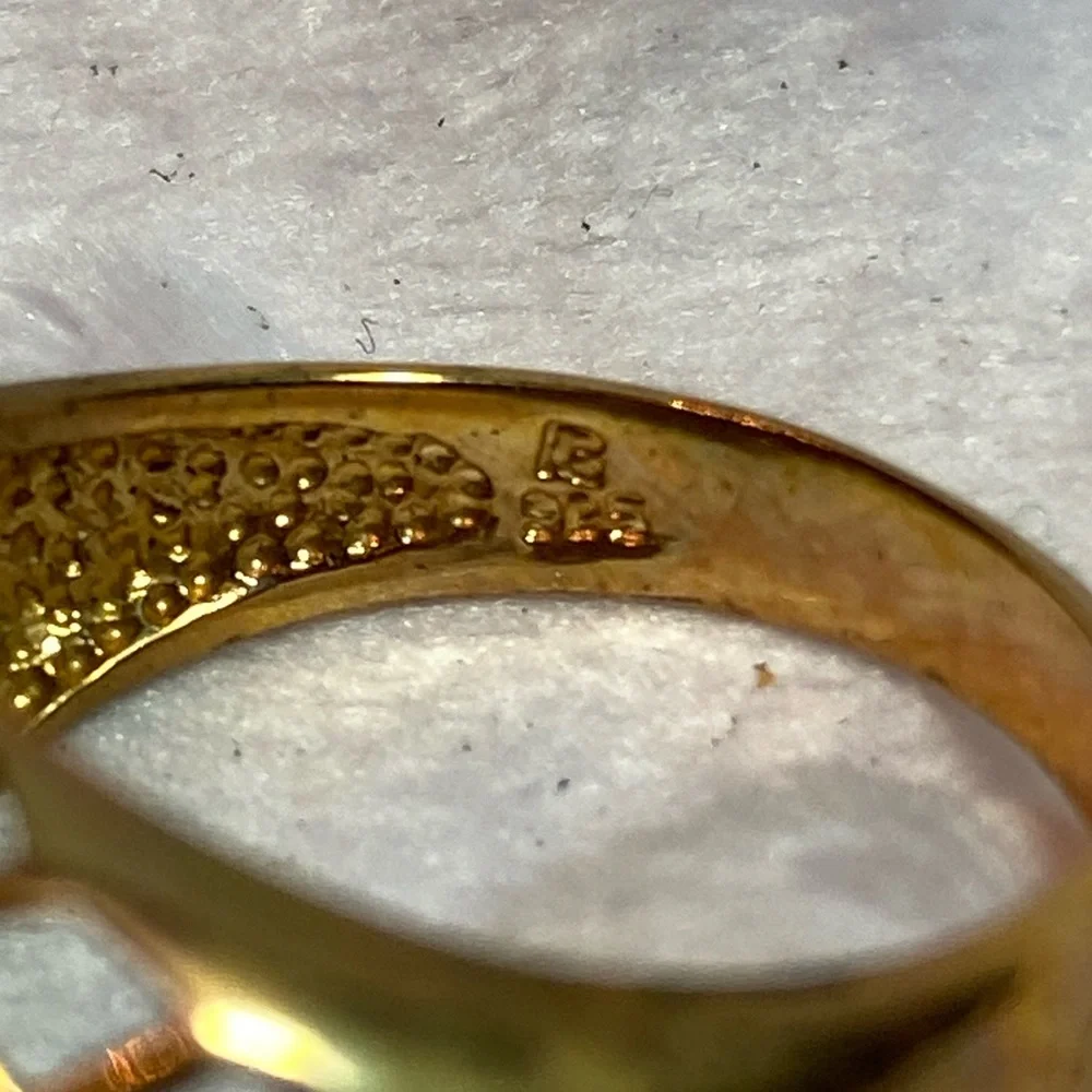 18 Karat Gold Plated Sterling Silver with Sapphires Technibond Ring